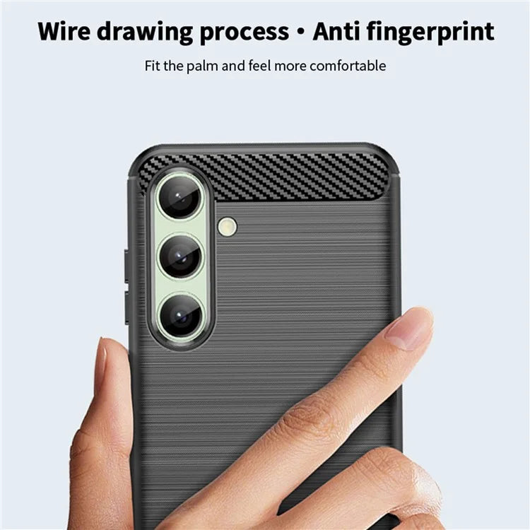 MOFI JK TPU Series-1 For Samsung Galaxy S24 FE TPU Case Carbon Fiber Texture Phone Cover