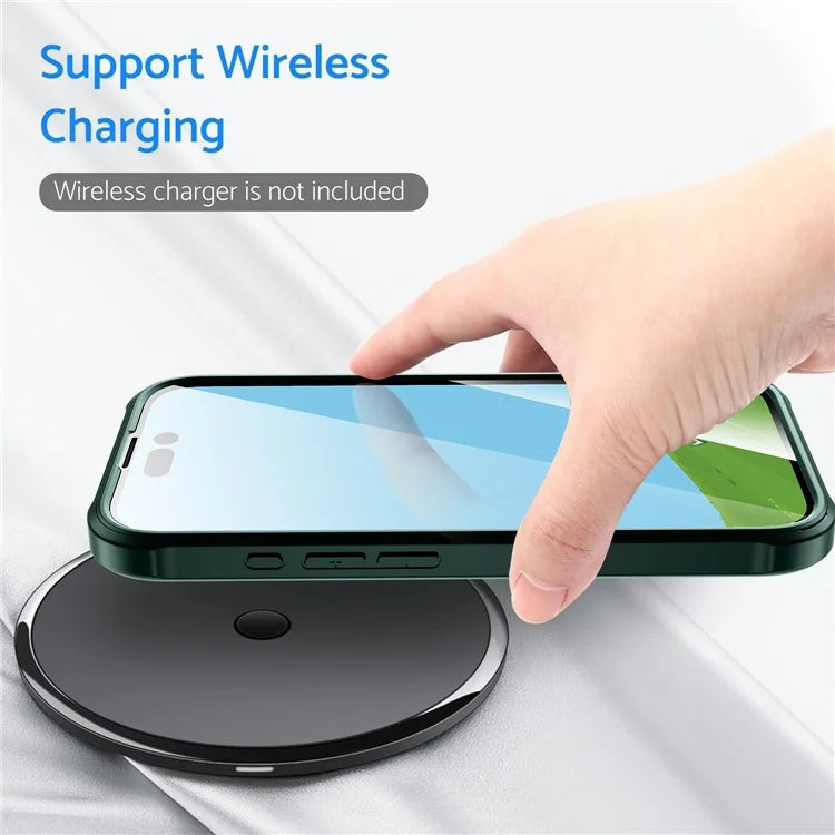 For iPhone 16 Plus Case Double-Sided Tempered Glass+Silicone+TPU Phone Cover