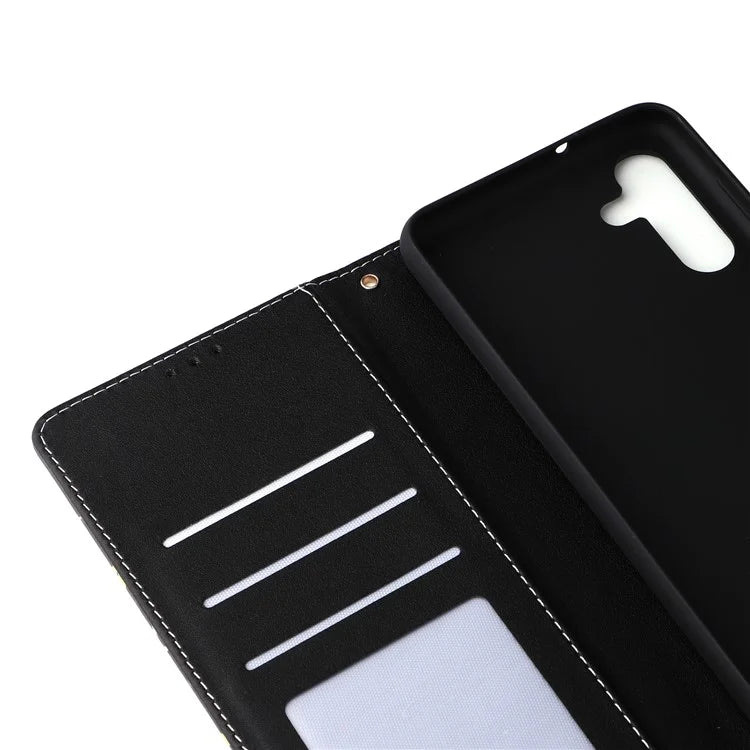 For Samsung Galaxy S24 FE Case Lacquered Marble Pattern Leather Phone Cover