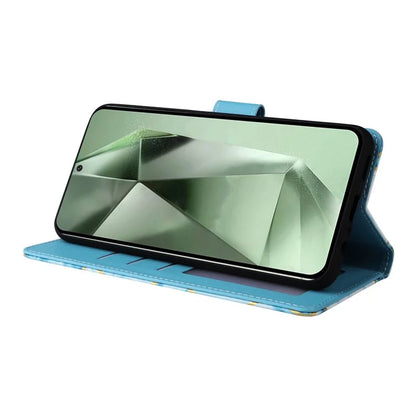 For Samsung Galaxy S24 FE Case Lacquered Marble Pattern Leather Phone Cover