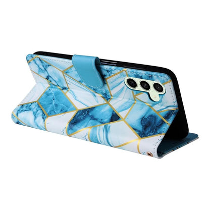 For Samsung Galaxy S24 FE Case Lacquered Marble Pattern Leather Phone Cover