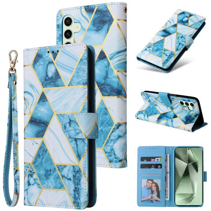 For Samsung Galaxy S24 FE Case Lacquered Marble Pattern Leather Phone Cover