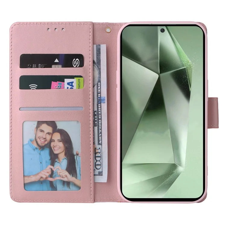 For Samsung Galaxy S24 FE Case Lacquered Marble Pattern Leather Phone Cover