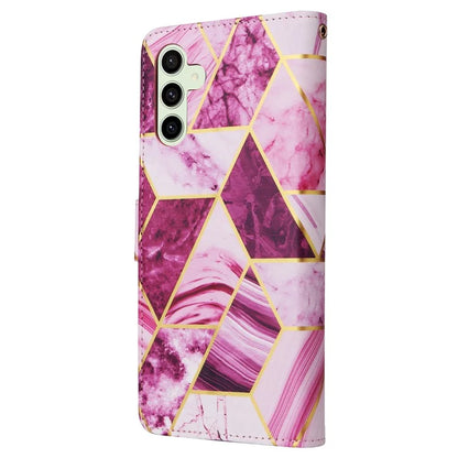 For Samsung Galaxy S24 FE Case Lacquered Marble Pattern Leather Phone Cover