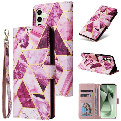 For Samsung Galaxy S24 FE Case Lacquered Marble Pattern Leather Phone Cover
