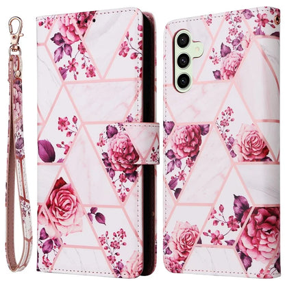 For Samsung Galaxy S24 FE Case Lacquered Marble Pattern Leather Phone Cover