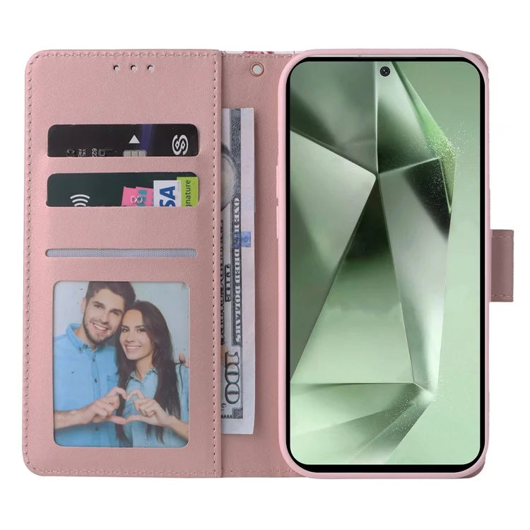 For Samsung Galaxy S24 FE Case Lacquered Marble Pattern Leather Phone Cover