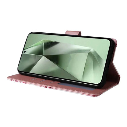 For Samsung Galaxy S24 FE Case Lacquered Marble Pattern Leather Phone Cover