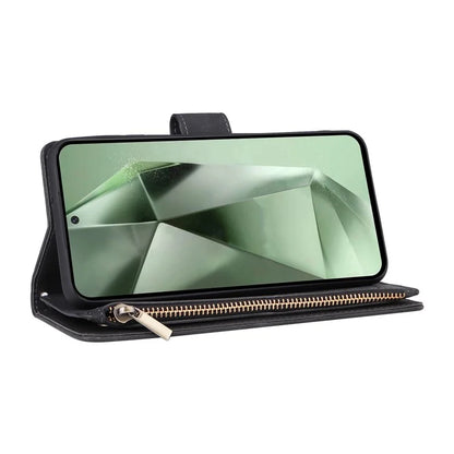 For Samsung Galaxy S24 FE Case Zipper Wallet PU Leather Flip Phone Cover