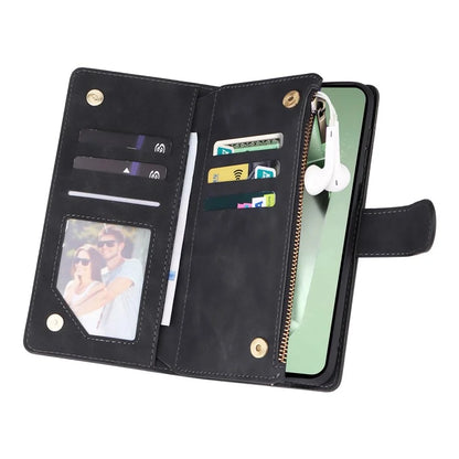 For Samsung Galaxy S24 FE Case Zipper Wallet PU Leather Flip Phone Cover