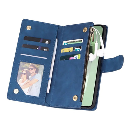 For Samsung Galaxy S24 FE Case Zipper Wallet PU Leather Flip Phone Cover