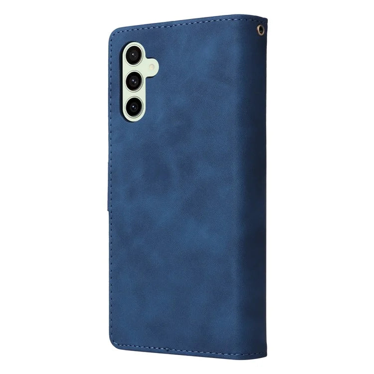 For Samsung Galaxy S24 FE Case Zipper Wallet PU Leather Flip Phone Cover