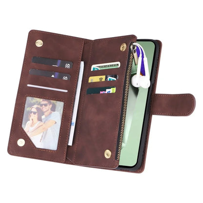 For Samsung Galaxy S24 FE Case Zipper Wallet PU Leather Flip Phone Cover