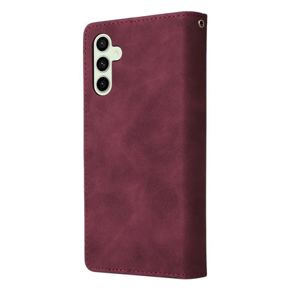 For Samsung Galaxy S24 FE Case Zipper Wallet PU Leather Flip Phone Cover