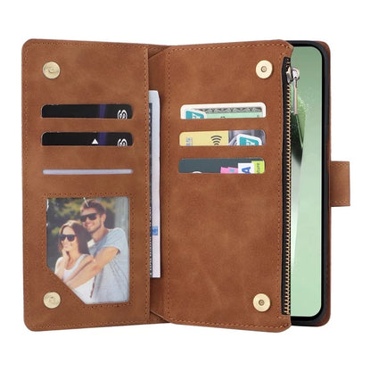 For Samsung Galaxy S24 FE Case Zipper Wallet PU Leather Flip Phone Cover
