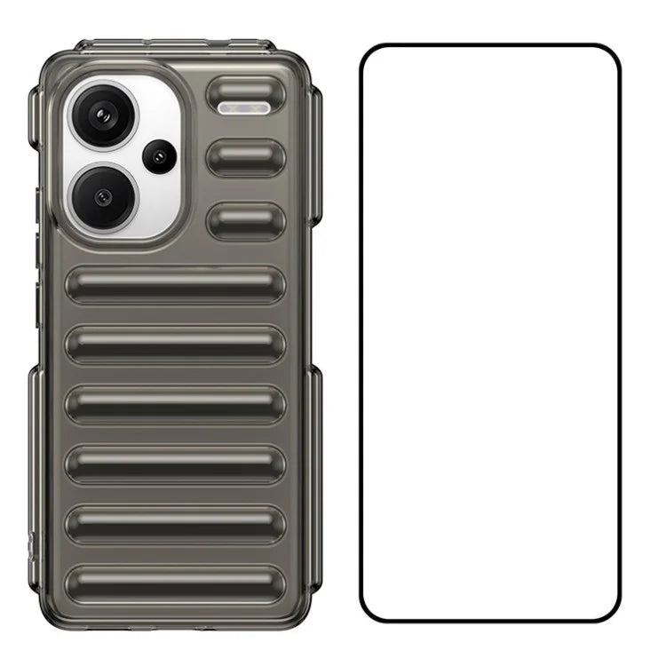 WANLONFENG LK Series for Xiaomi Redmi Note 13 Pro+ 5G Case with Screen Film TPU Phone Cover 3D Capsule Back