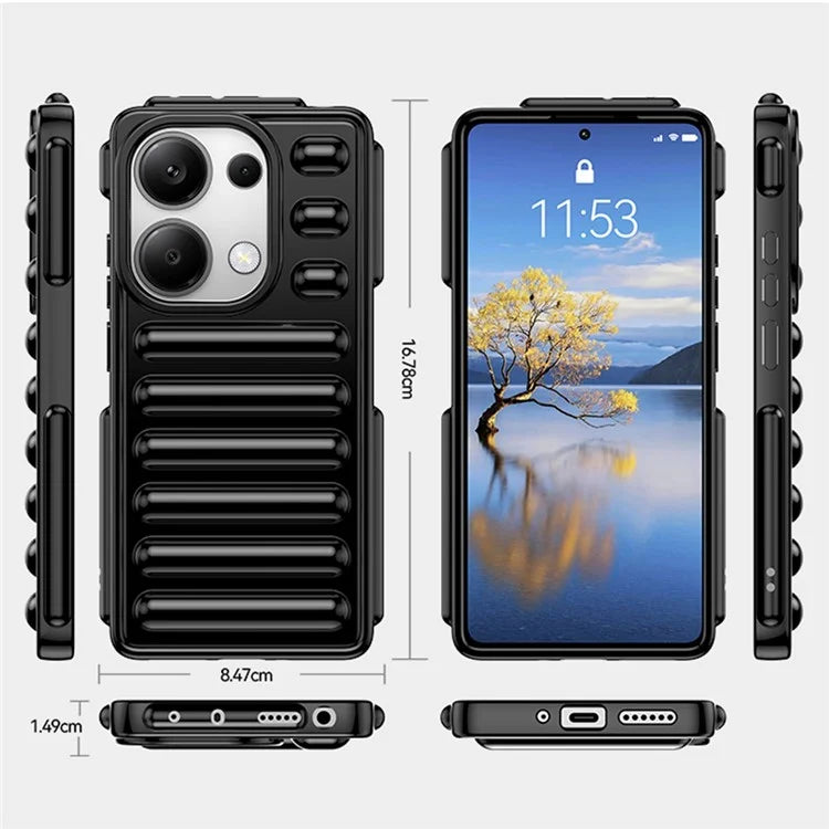 WANLONFENG LK Series for Xiaomi Redmi Note 13 Pro 4G / Poco M6 Pro 4G Case Capsule Design TPU Phone Cover with Screen Film