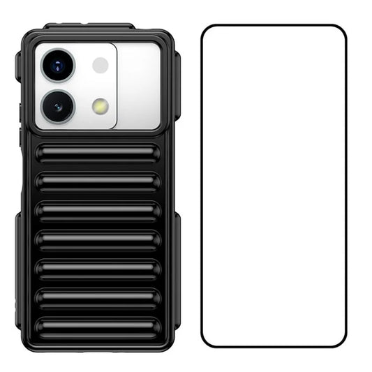 WANLONFENG LK Series for Xiaomi Redmi Note 13 5G Case Anti-Slip TPU Phone Cover with Screen Film