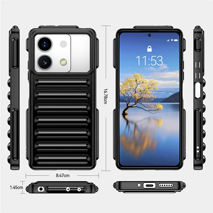 WANLONFENG LK Series for Xiaomi Redmi Note 13 5G Case Anti-Slip TPU Phone Cover with Screen Film