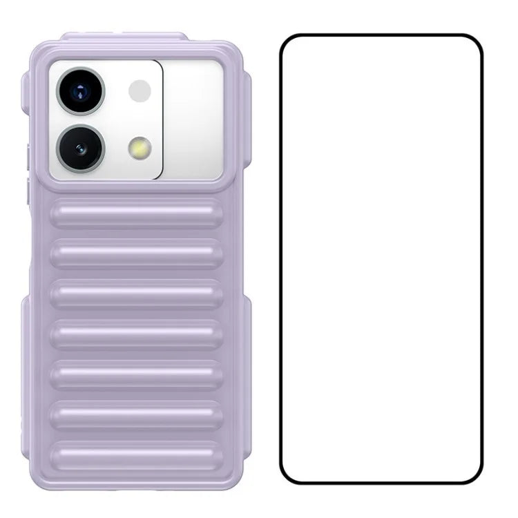 WANLONFENG LK Series for Xiaomi Redmi Note 13 5G Case Anti-Slip TPU Phone Cover with Screen Film