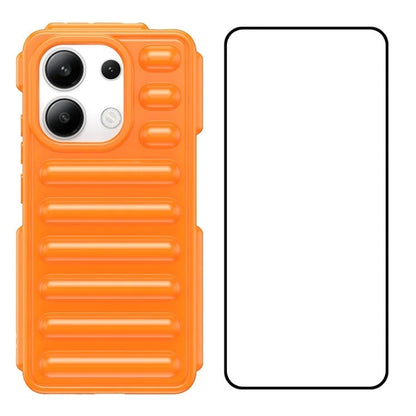 WANLONFENG LK Series for Xiaomi Redmi Note 13 4G Case Shockproof TPU Capsule Phone Cover with Screen Film