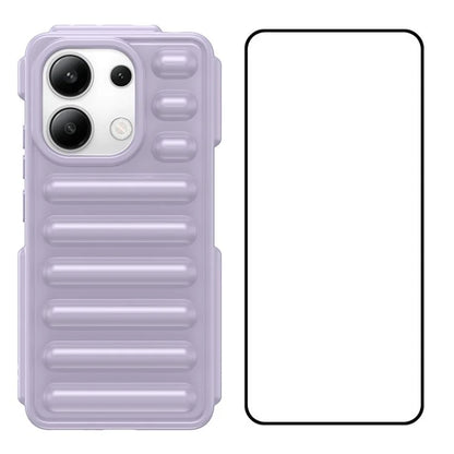 WANLONFENG LK Series for Xiaomi Redmi Note 13 4G Case Shockproof TPU Capsule Phone Cover with Screen Film