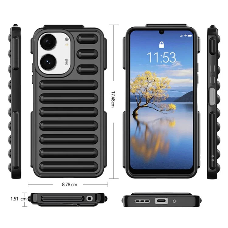 WANLONFENG LK Series for Xiaomi Redmi 13C 5G / 13C 4G / 13R 5G / Poco C65 4G / Poco M6 5G Case Capsule TPU Phone Cover with Screen Film