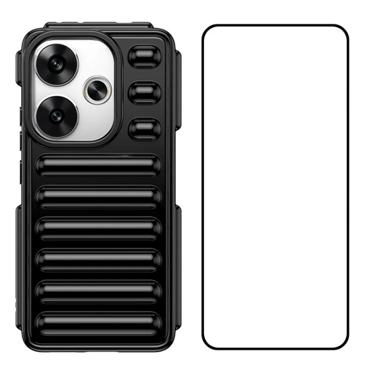 WANLONFENG LK Series for Xiaomi Poco F6 5G / Redmi Turbo 3 5G Case with Screen Protector TPU Phone Cover Capsule No-Slip