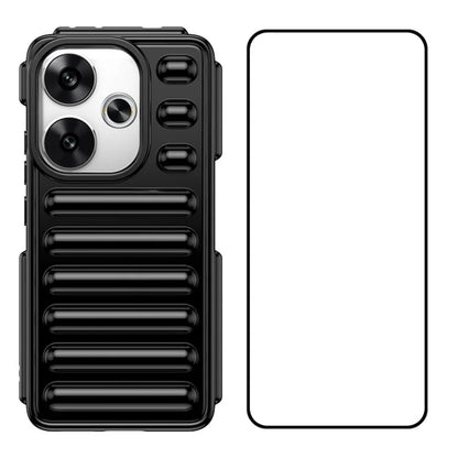 WANLONFENG LK Series for Xiaomi Poco F6 5G / Redmi Turbo 3 5G Case with Screen Protector TPU Phone Cover Capsule No-Slip