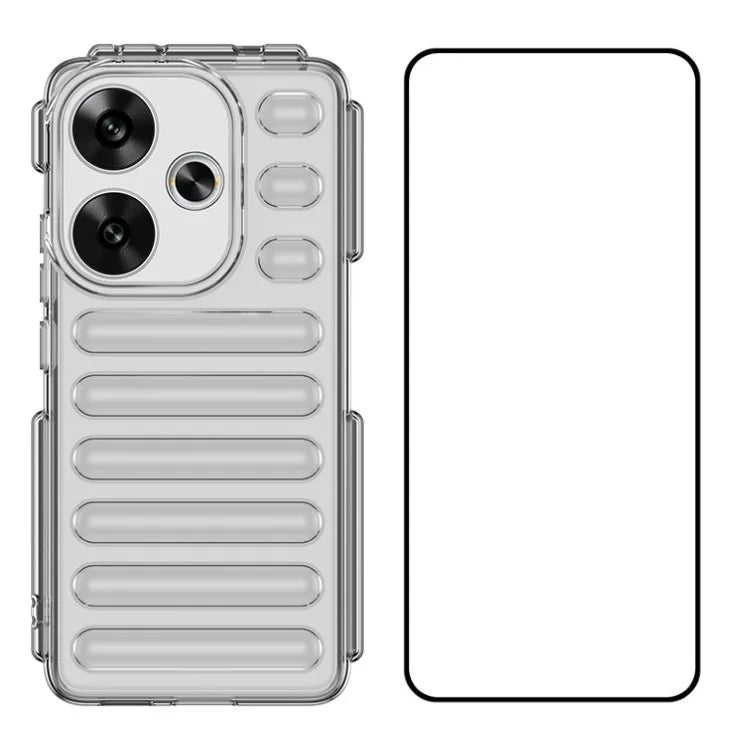 WANLONFENG LK Series for Xiaomi Poco F6 5G / Redmi Turbo 3 5G Case with Screen Protector TPU Phone Cover Capsule No-Slip