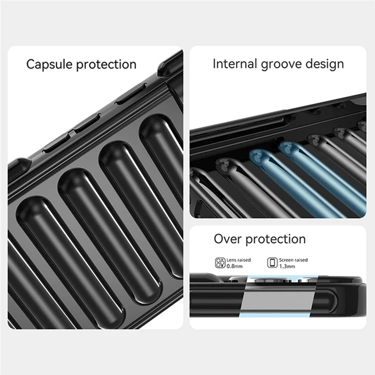 WANLONFENG LK Series for Xiaomi Poco F6 5G / Redmi Turbo 3 5G Case with Screen Protector TPU Phone Cover Capsule No-Slip