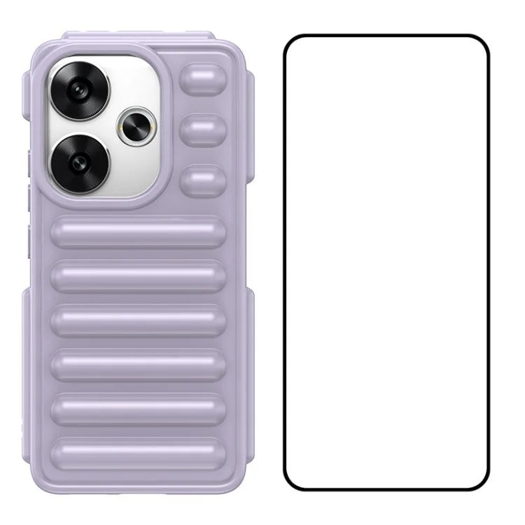 WANLONFENG LK Series for Xiaomi Poco F6 5G / Redmi Turbo 3 5G Case with Screen Protector TPU Phone Cover Capsule No-Slip