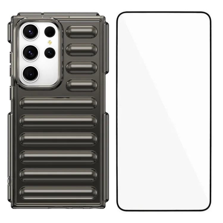 WANLONFENG LK Series for Samsung Galaxy S23 Ultra Case TPU Phone Cover with Screen Film Capsule Anti-Slip Grip