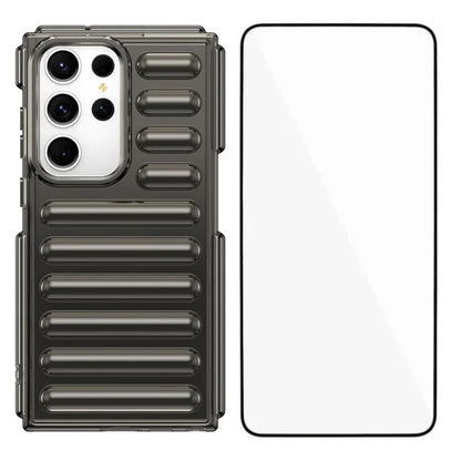 WANLONFENG LK Series for Samsung Galaxy S23 Ultra Case TPU Phone Cover with Screen Film Capsule Anti-Slip Grip