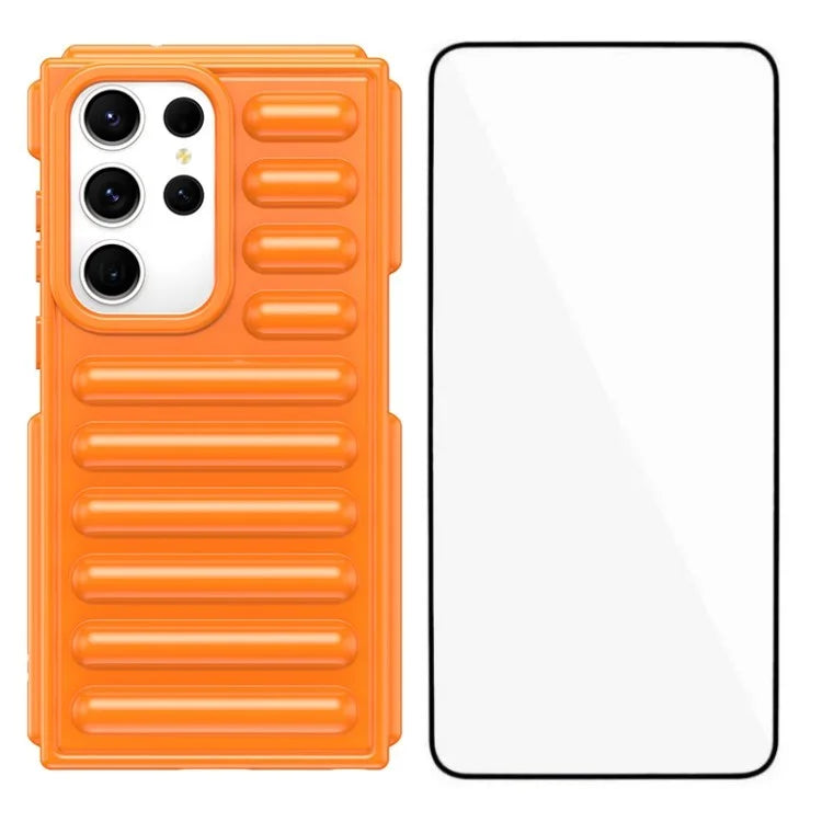 WANLONFENG LK Series for Samsung Galaxy S23 Ultra Case TPU Phone Cover with Screen Film Capsule Anti-Slip Grip