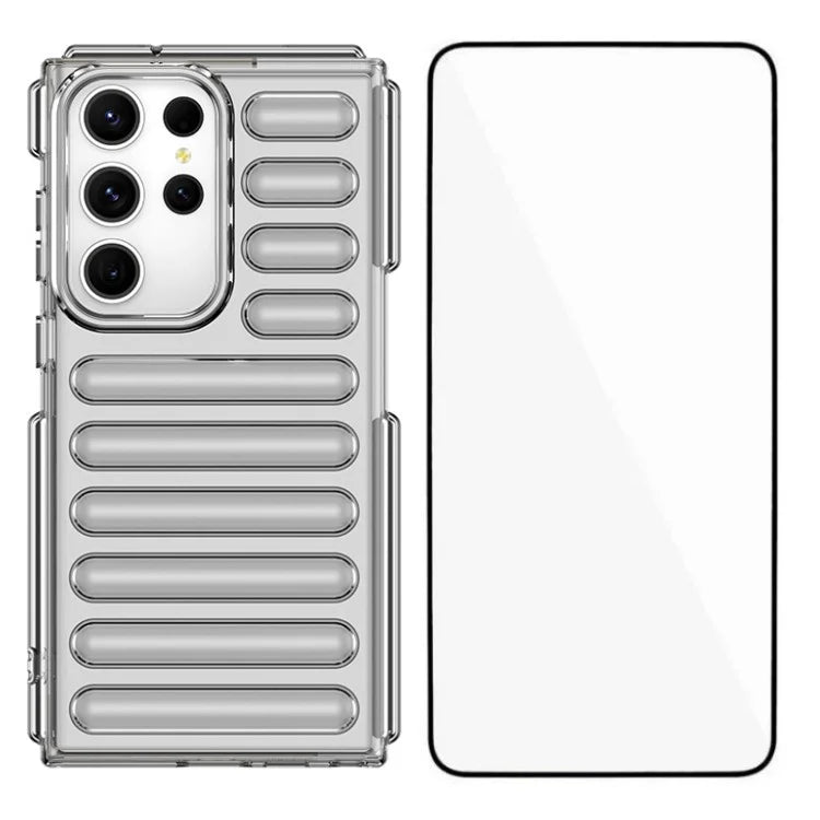WANLONFENG LK Series for Samsung Galaxy S23 Ultra Case TPU Phone Cover with Screen Film Capsule Anti-Slip Grip