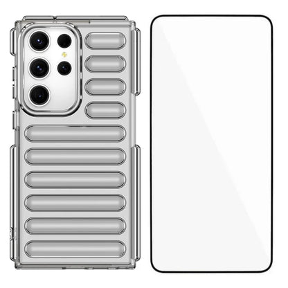 WANLONFENG LK Series for Samsung Galaxy S23 Ultra Case TPU Phone Cover with Screen Film Capsule Anti-Slip Grip