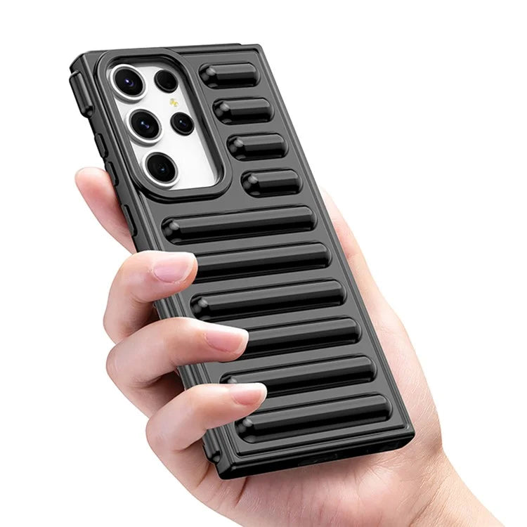 WANLONFENG LK Series for Samsung Galaxy S23 Ultra Case TPU Phone Cover with Screen Film Capsule Anti-Slip Grip