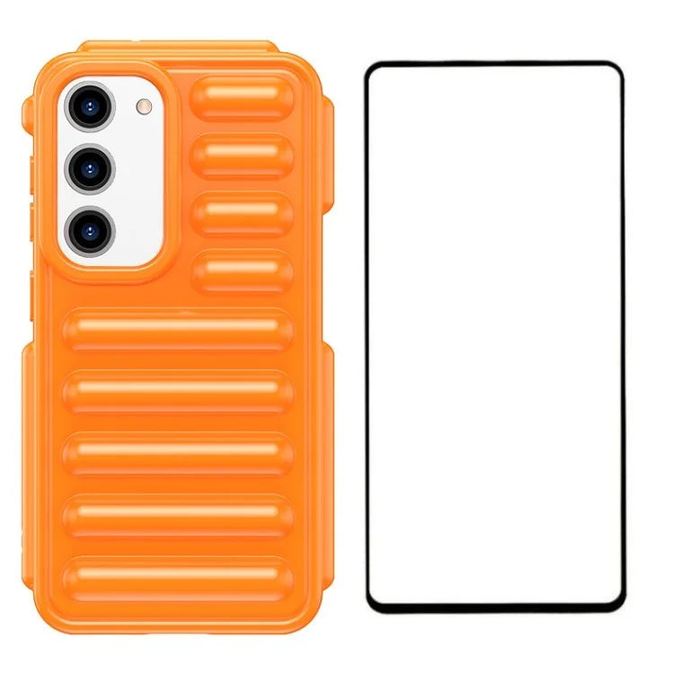 WANLONFENG LK Series for Samsung Galaxy S23 Case with Screen Film Shockproof TPU Phone Cover Capsule Design