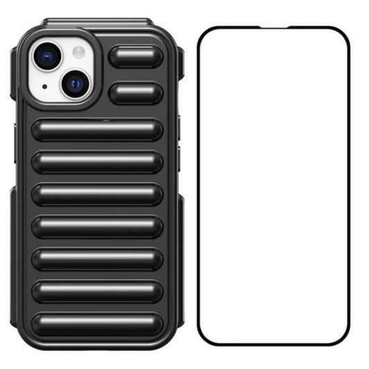 WANLONFENG LK Series for iPhone 13 Case with Screen Film Flexible TPU Phone Cover 3D Capsule