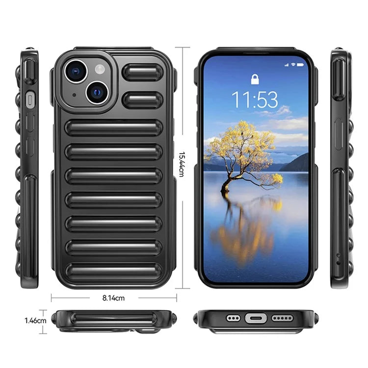 WANLONFENG LK Series for iPhone 13 Case with Screen Film Flexible TPU Phone Cover 3D Capsule