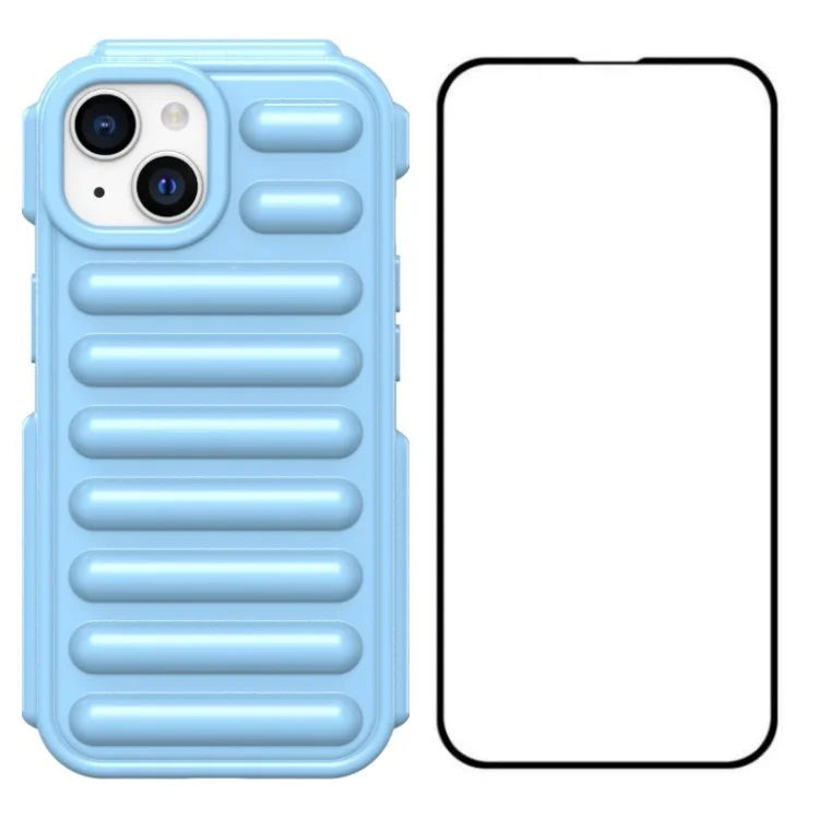WANLONFENG LK Series for iPhone 13 Case with Screen Film Flexible TPU Phone Cover 3D Capsule