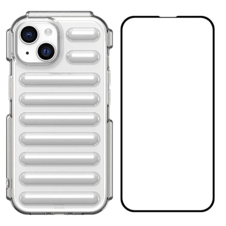 WANLONFENG LK Series for iPhone 13 Case with Screen Film Flexible TPU Phone Cover 3D Capsule