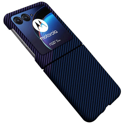 For Motorola Razr 50 5G Case Aramid Fiber+PC Carbon Fiber Texture Phone Cover