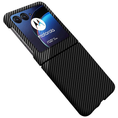 For Motorola Razr 50 5G Case Aramid Fiber+PC Carbon Fiber Texture Phone Cover