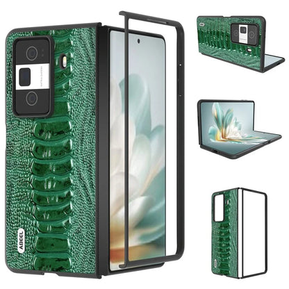 ABEEL For Honor Magic Vs3 5G Case Crocodile Texture Genuine Cow Leather Back Cover