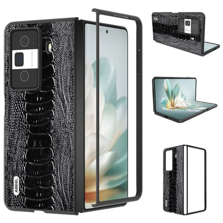 ABEEL For Honor Magic Vs3 5G Case Crocodile Texture Genuine Cow Leather Back Cover