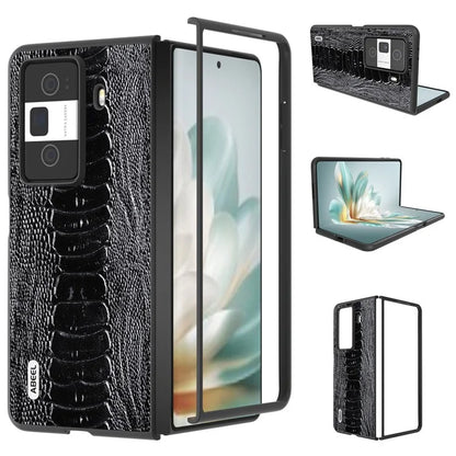 ABEEL For Honor Magic Vs3 5G Case Crocodile Texture Genuine Cow Leather Back Cover