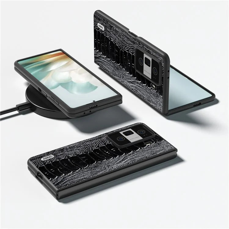 ABEEL For Honor Magic Vs3 5G Case Crocodile Texture Genuine Cow Leather Back Cover