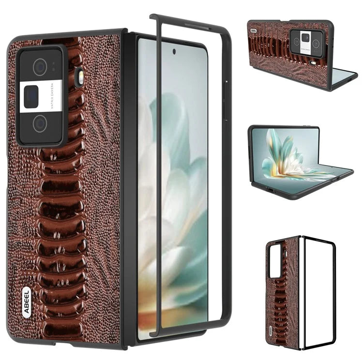 ABEEL For Honor Magic Vs3 5G Case Crocodile Texture Genuine Cow Leather Back Cover
